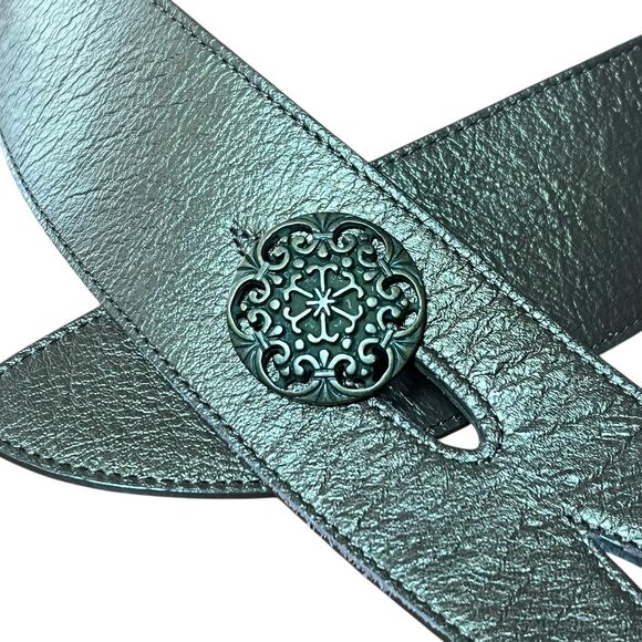 J. Jill Genuine Leather Belt Women\'s Sm Bronze Wide Hip Boho Waist Cinch Western main image 8